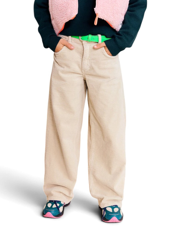Beige broek in ribfluweel AO76