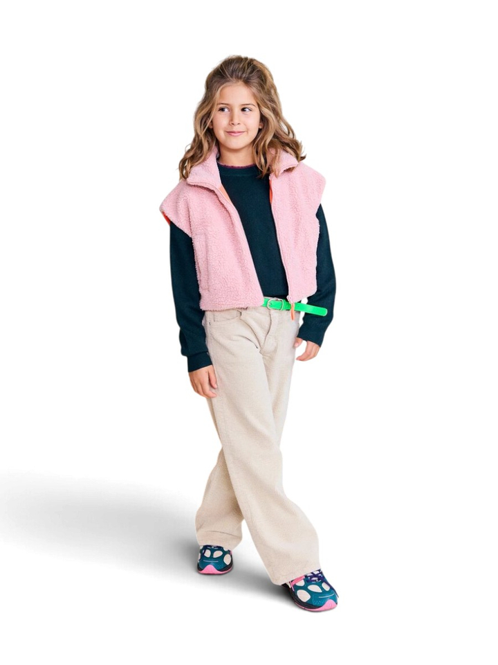 Beige broek in ribfluweel AO76