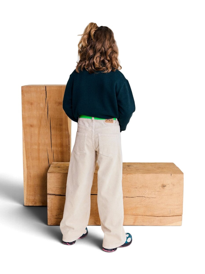 Beige broek in ribfluweel AO76