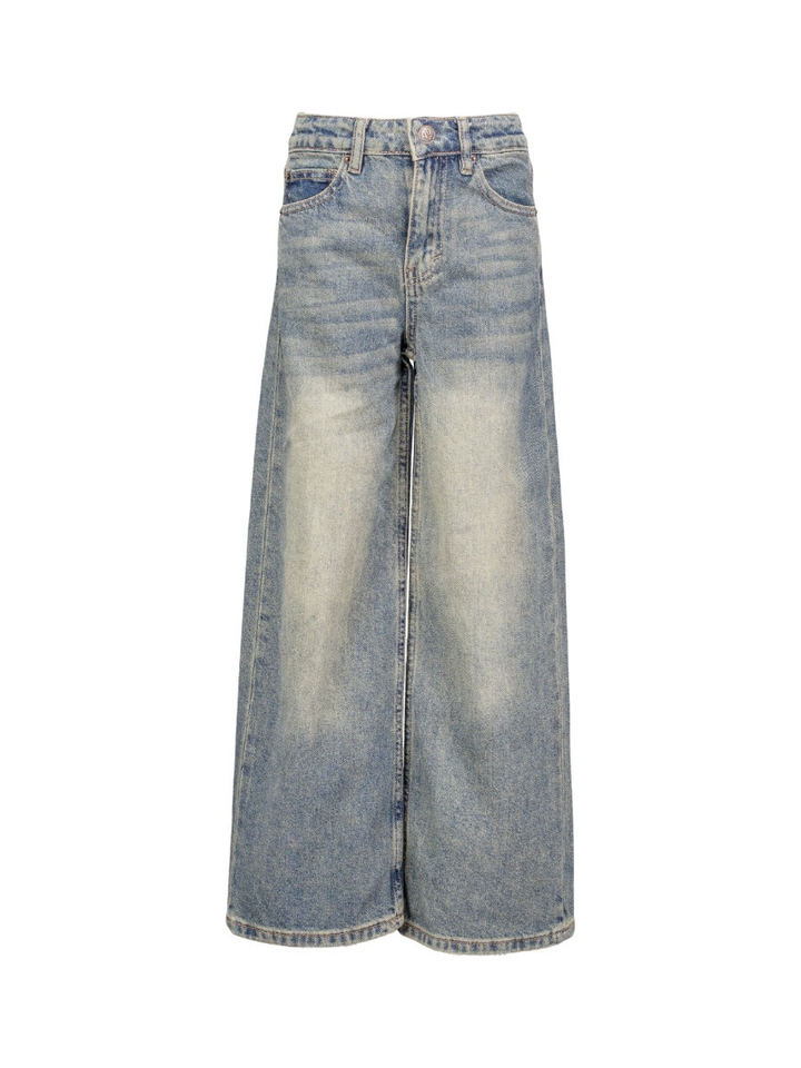 Blauwe vintage washed jeans AO76