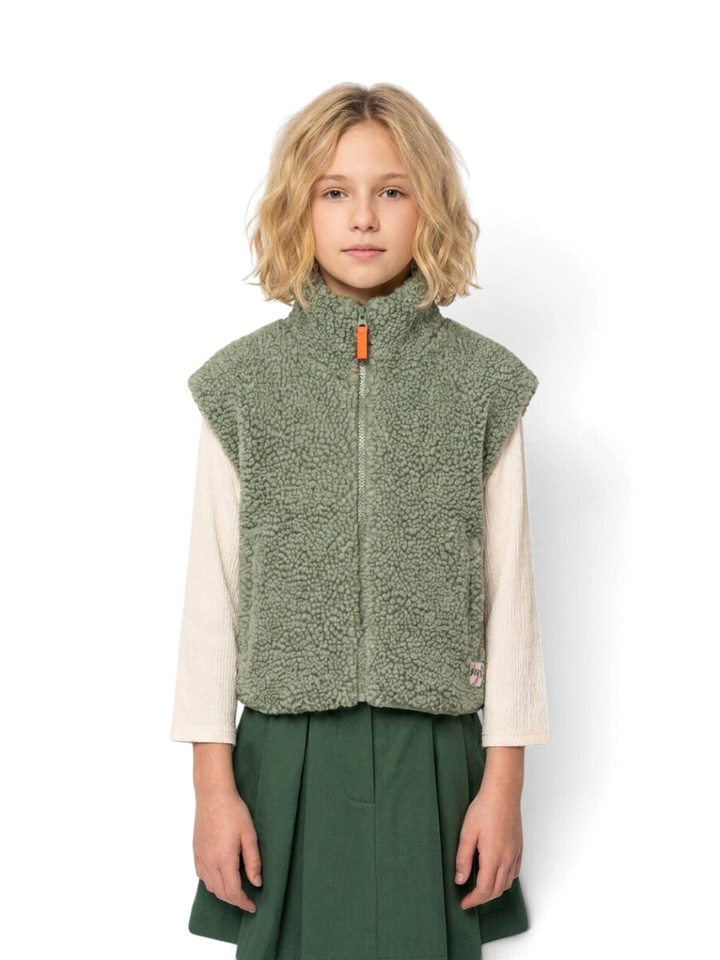 Groene teddy bodywarmer AO76