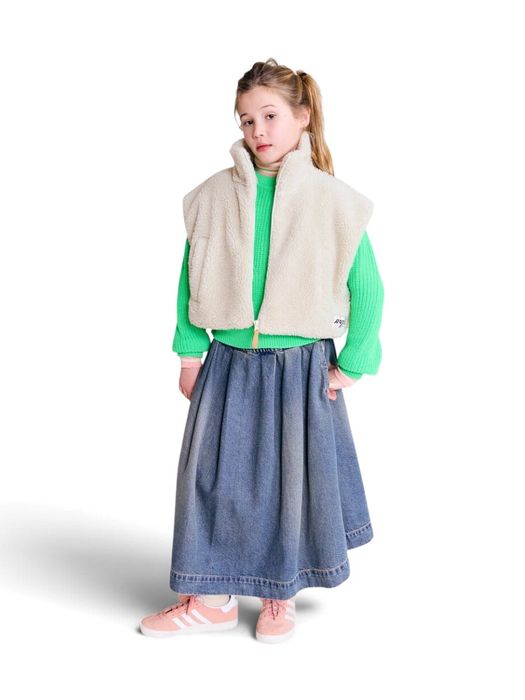 Beige teddy bodywarmer AO76