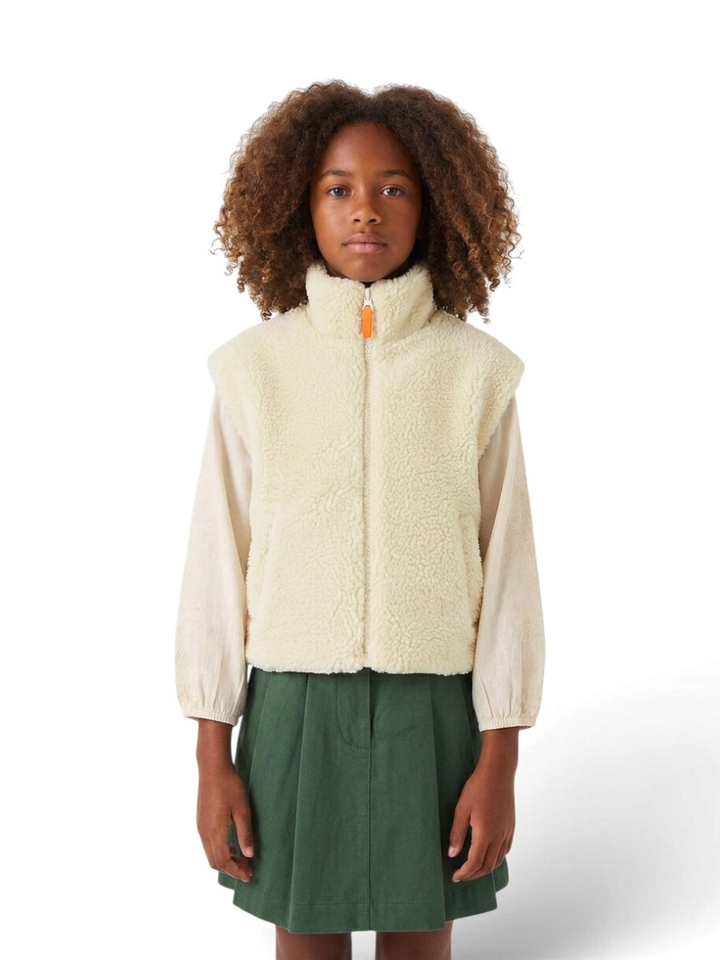 Beige teddy bodywarmer AO76