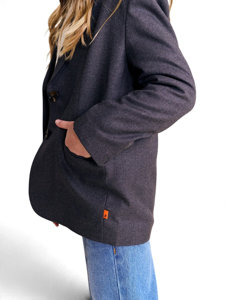 Donkerblauwe blazer met knopen en zakken AO