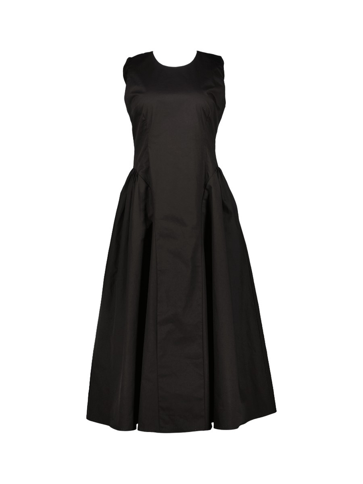 Zwarte katoenen maxi-jurk met open rug Neo Noir 