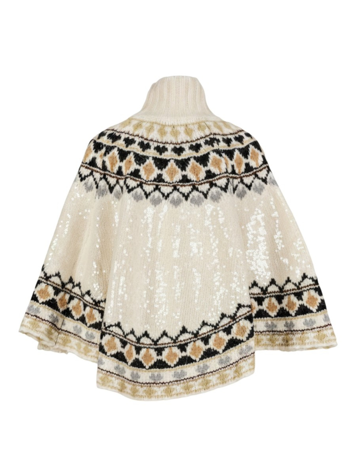 Beige met multi-color poncho VERST Munthe