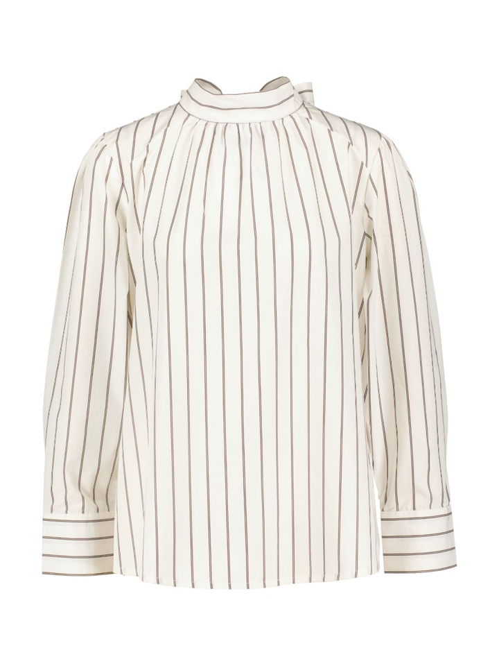 Wit gestreepte bloes met strik detail Oda Lalotti 