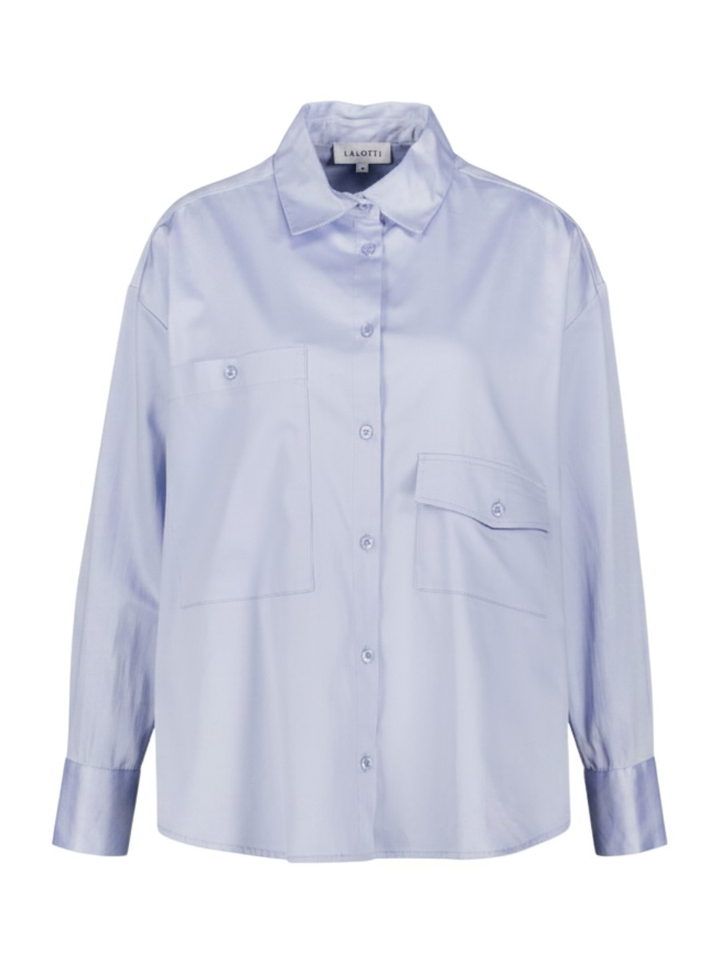 Lichtblauwe blouse met zakdetail Norabel Lalotti