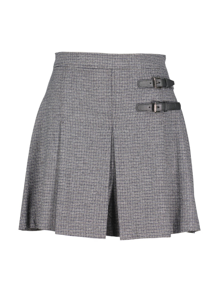 Grijze rok met plooi en riem detail Fien Lalotti 