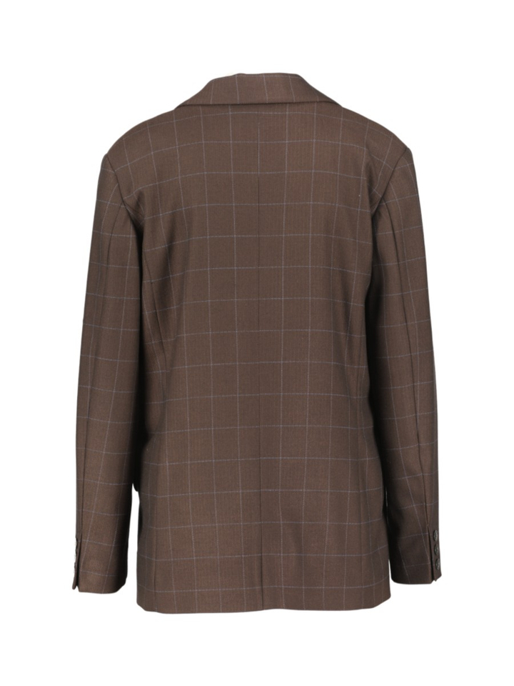 Bruin met blauw geruite blazer CILIA Lalotti