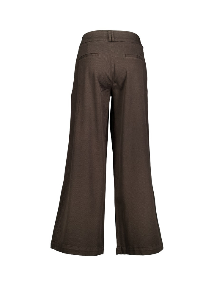 Donkerbruine geklede broek Javea Wide Pants Lalotti 
