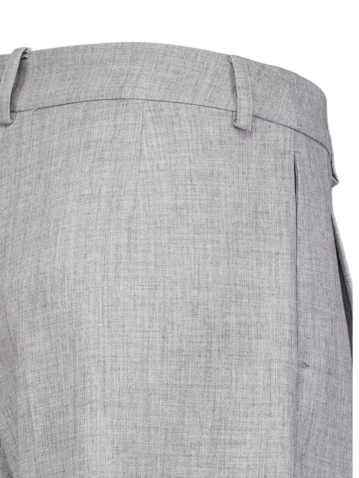Grijze wijde broek met bandplooi Texas Lalotti