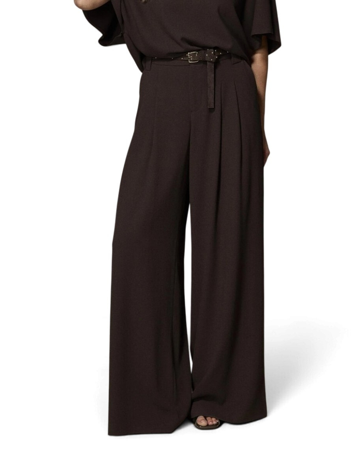 Donkerbruine stijlvolle broek Paulette Lalotti