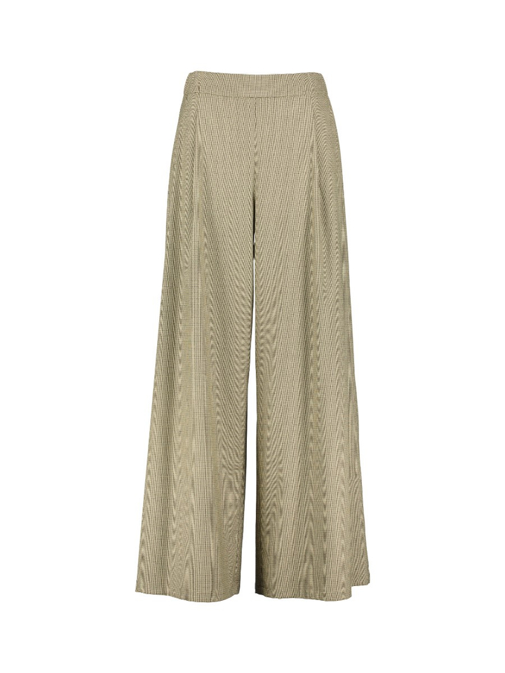 Beige geruite wijde broek Odessa Lalotti