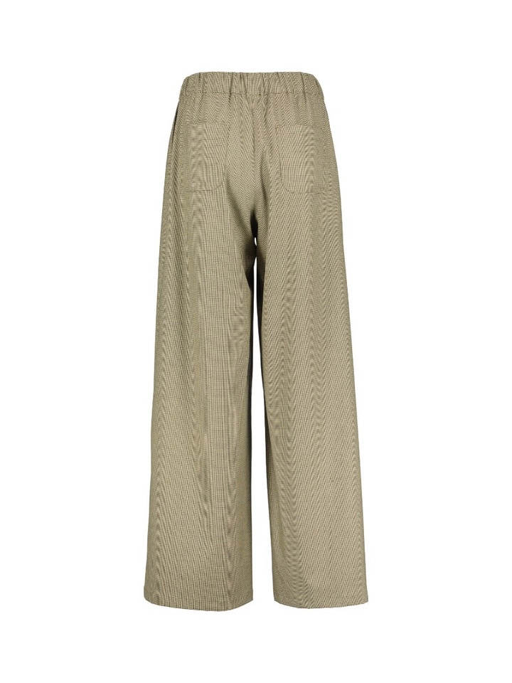Beige geruite wijde broek Odessa Lalotti