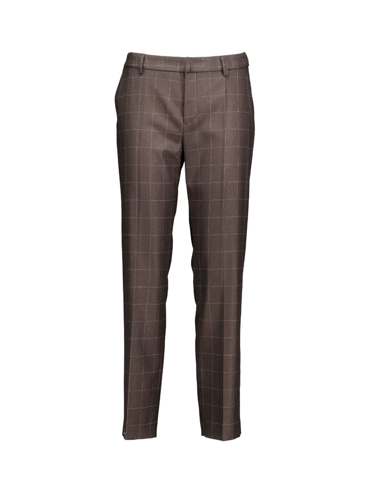 Bruine geruite broek Emilia Lalotti 
