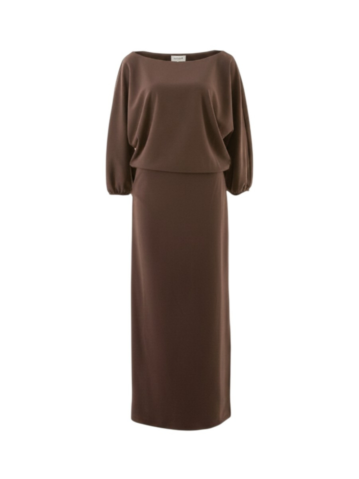 Donkerbruine maxi-jurk Eleonore Long Dress Lalotti