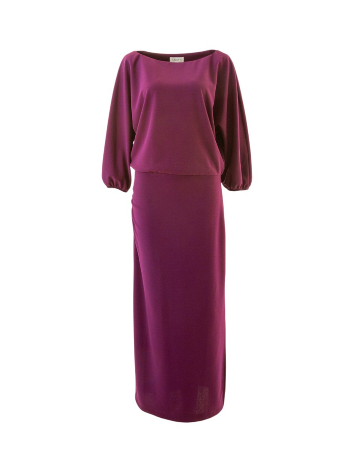 Bordeaux kleurige maxi-jurk Eleonora long dress Lalotti 
