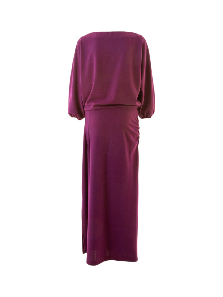 Bordeaux kleurige maxi-jurk Eleonora long dress Lalotti 