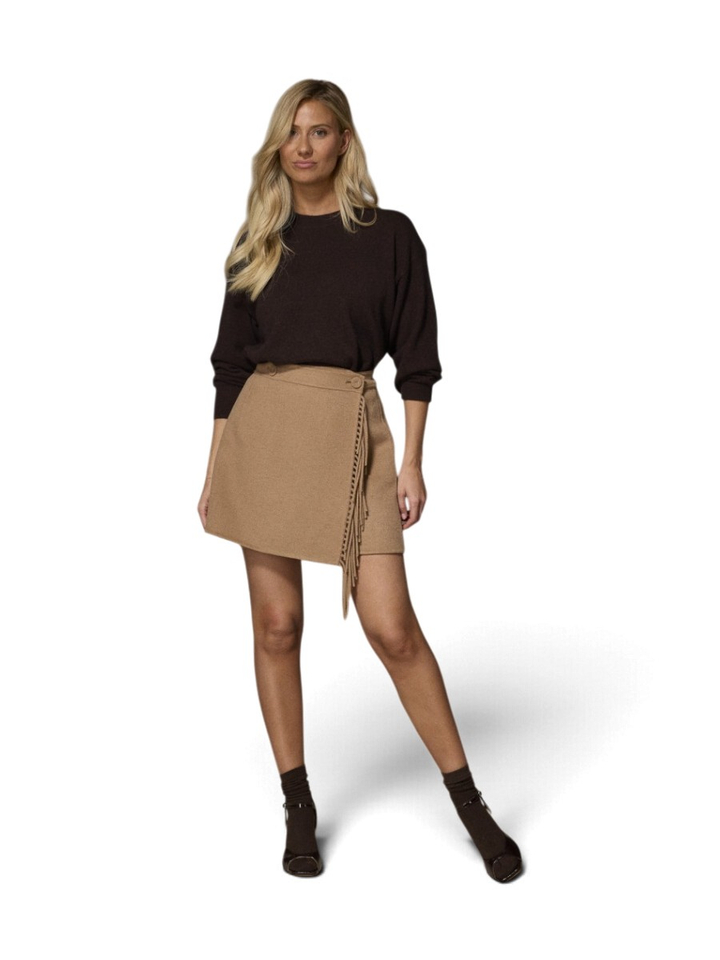 Beige rok met franjes Fran Lalotti