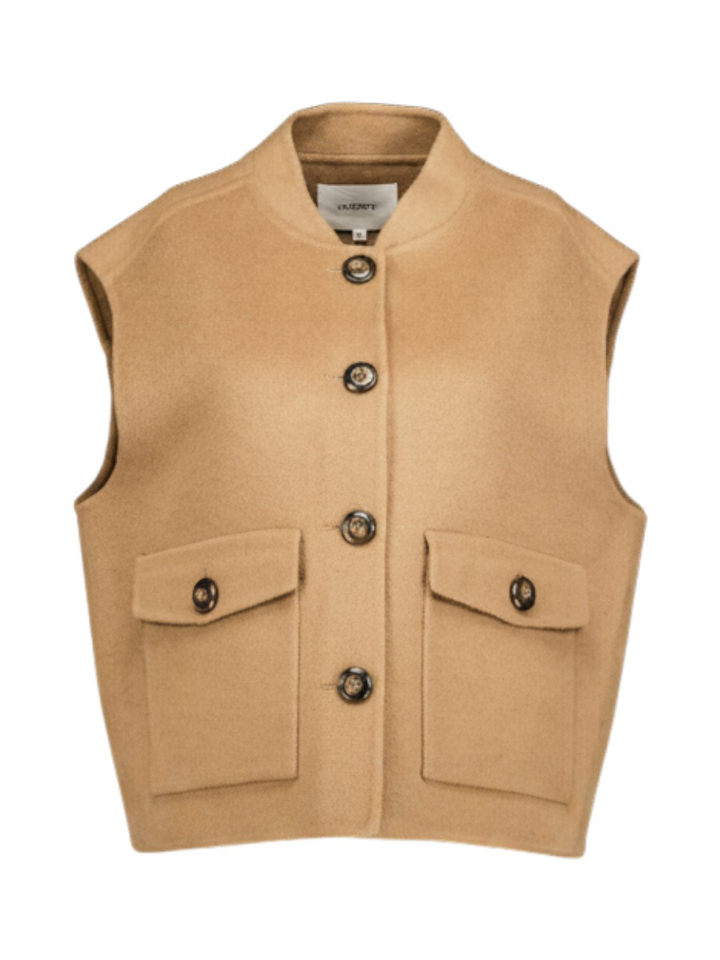 Beige gilet met franjes Anna Lalotti