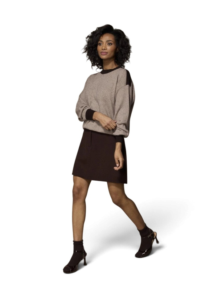 Beige pull met bruin detail Giga duo Lalotti