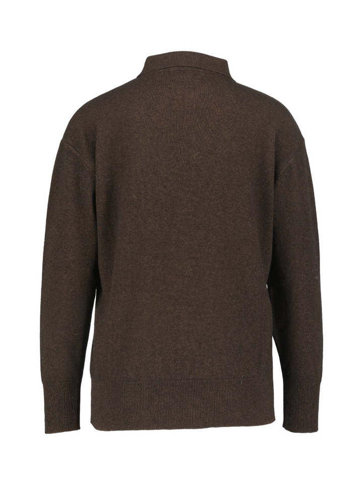 Donkerbruine polo met lange mouwen Polain Lalotti