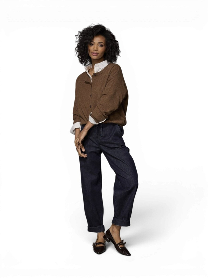 Hazelnut brown gilet met knopen Toon Lalotti
