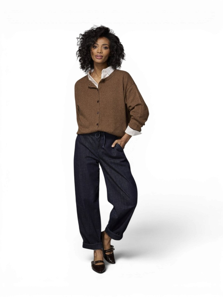 Hazelnut brown gilet met knopen Toon Lalotti