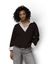 Donkerbruine cardigan met ruitpatroon Gloria Lalotti 