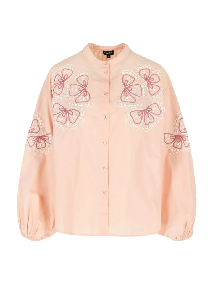 Roze blouse met bloemendetail May Judeas Mayerline 