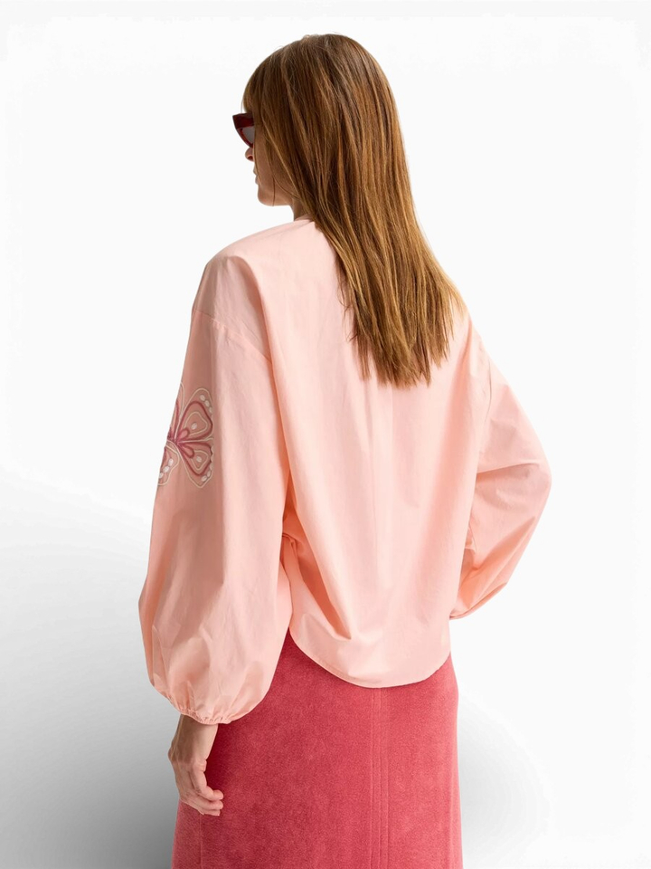 Roze blouse met bloemendetail May Judeas Mayerline 