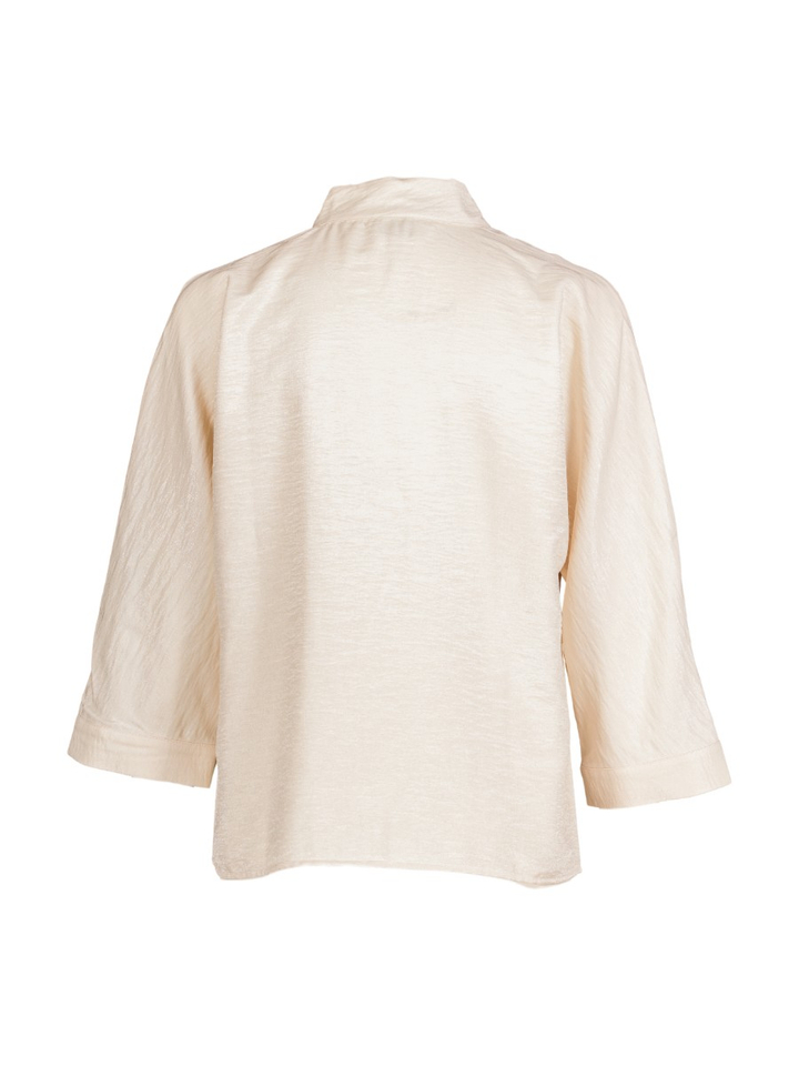 Beige glanzende bloes met knoopdetail Betty Due Amanti