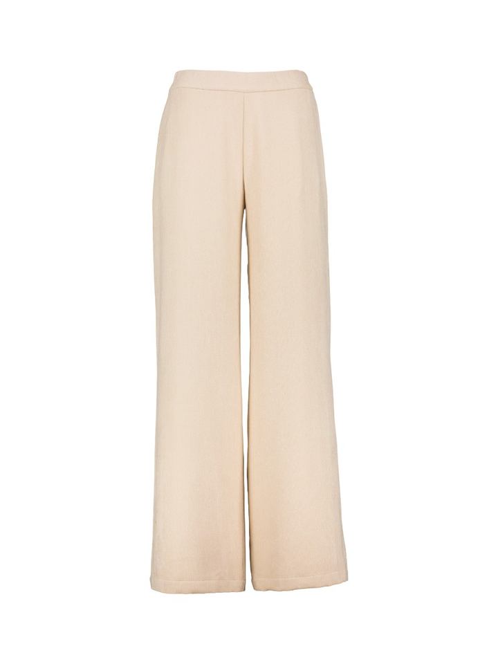 Beige broek met rechte pijpen en elastiek Patricia Due Amanti