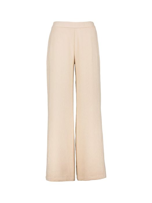 Beige broek met rechte pijpen en elastiek Patricia Due Amanti