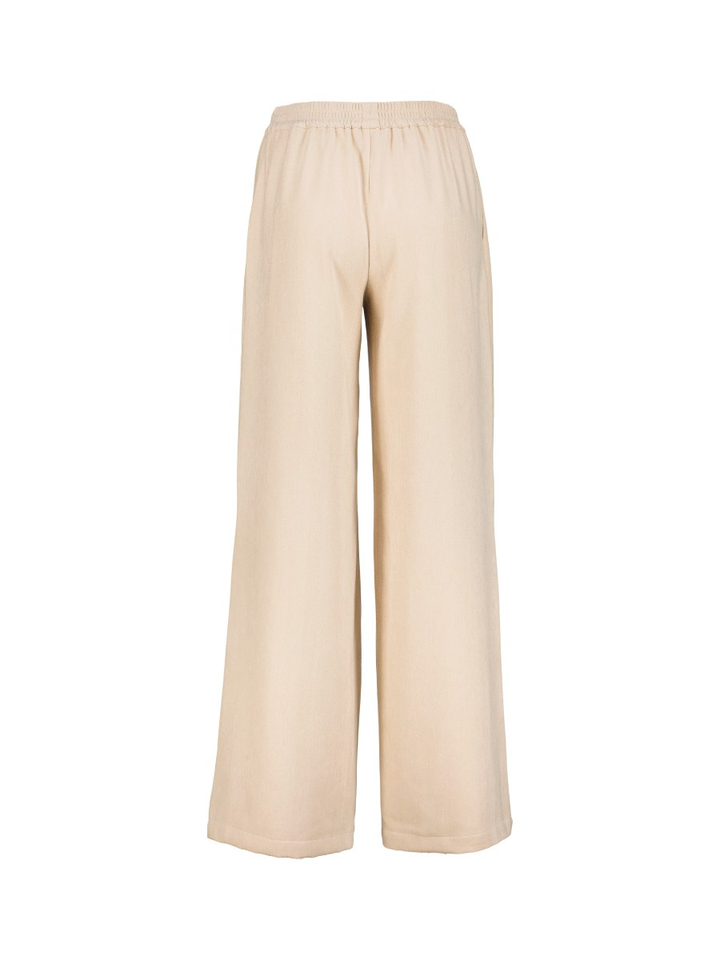 Beige broek met rechte pijpen en elastiek Patricia Due Amanti