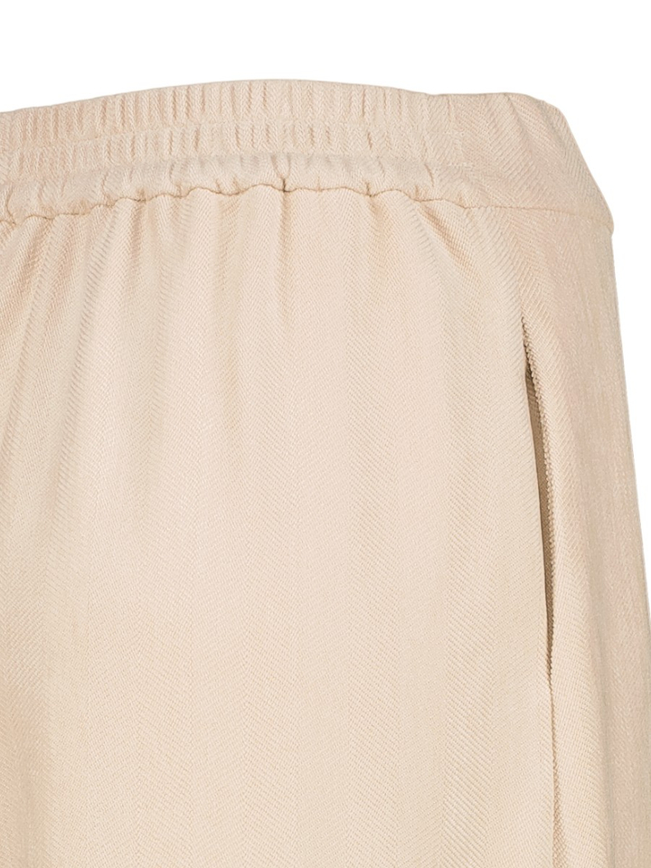 Beige broek met rechte pijpen en elastiek Patricia Due Amanti