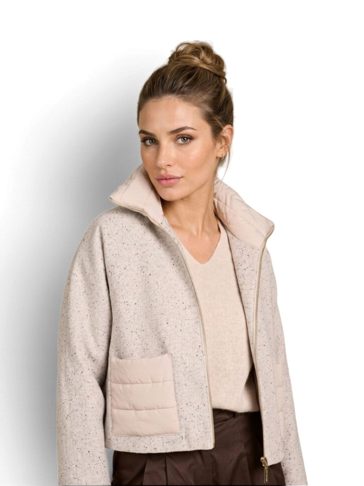 Beige jas met glitter detail Justine Due Amanti