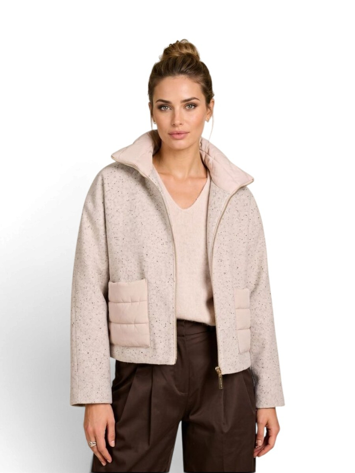 Beige jas met glitter detail Justine Due Amanti