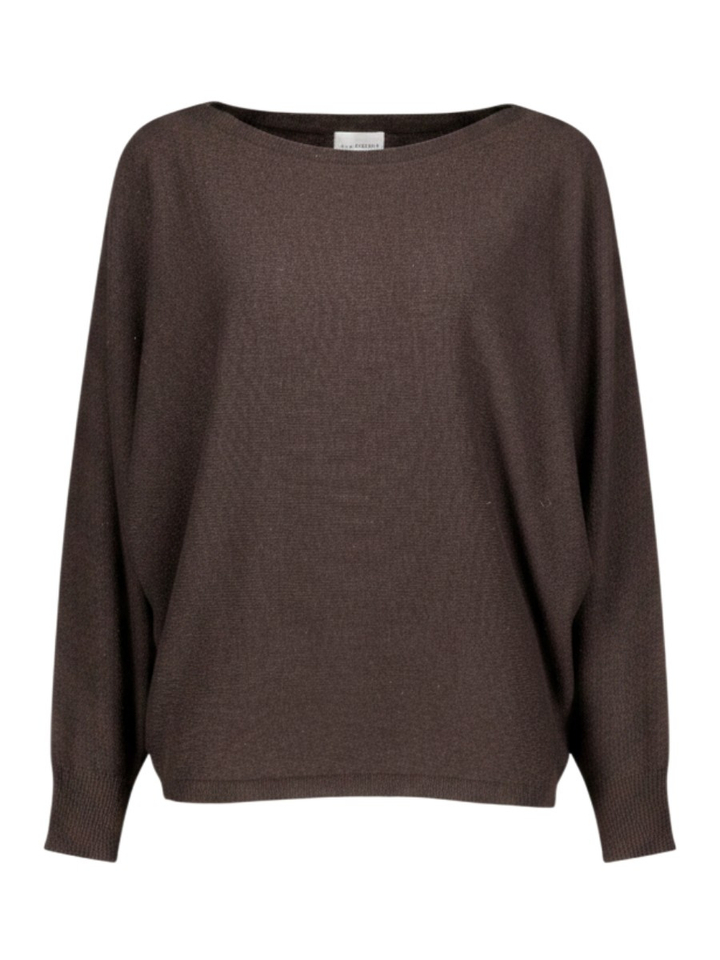 Donkerbruine pull met boothals Berna Due Amanti
