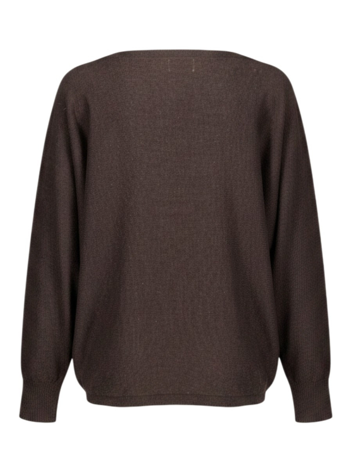Donkerbruine pull met boothals Berna Due Amanti
