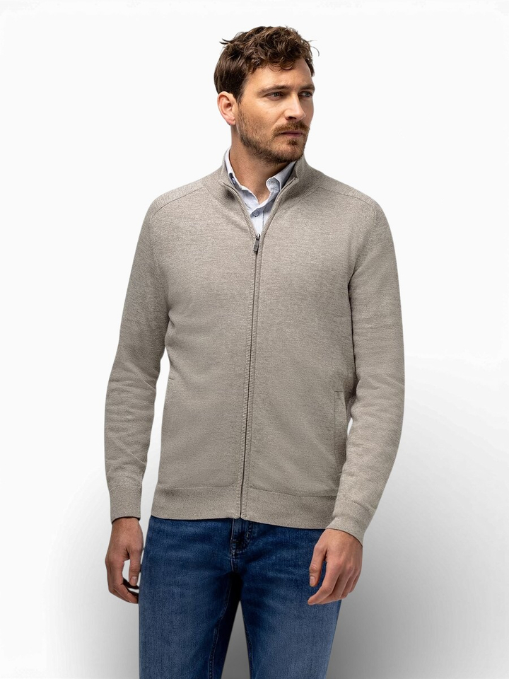 Fijngebreide gilet van katoen mouliné State Of Art