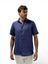 Donkerblauw linnen jeanshemd (regular fit) met korte mouwen State Of Art
