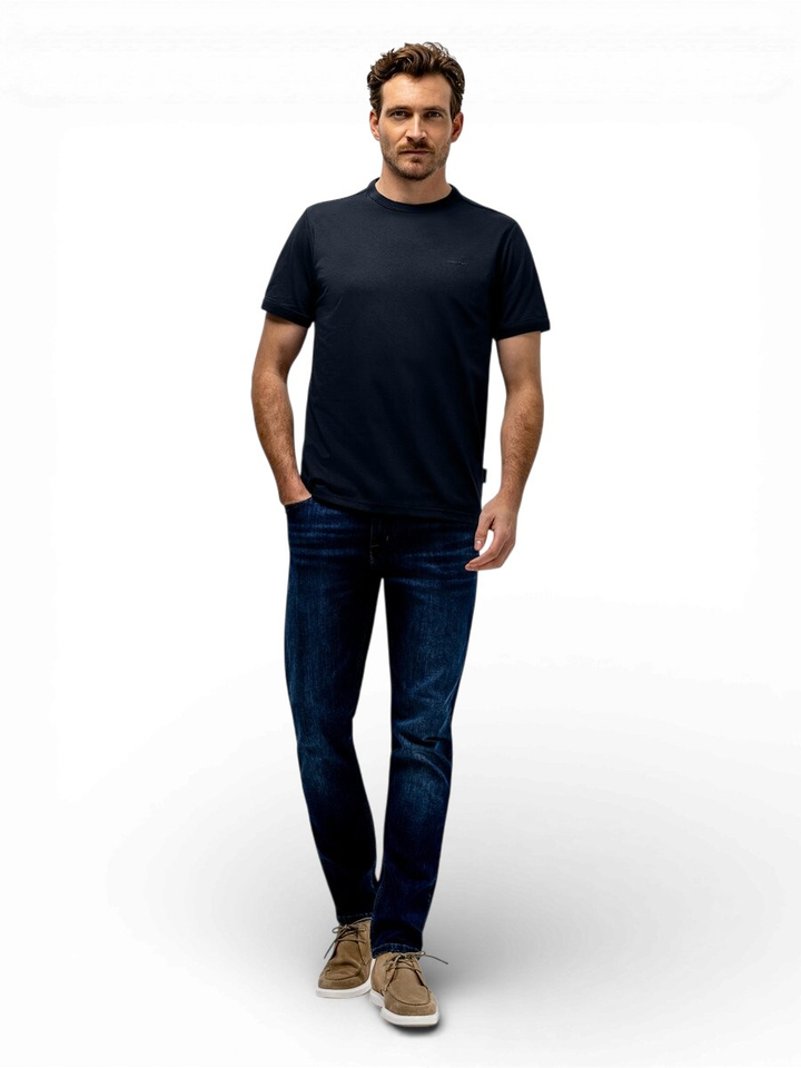 Donkerblauwe t-shirt met ronde hals State Of Art 