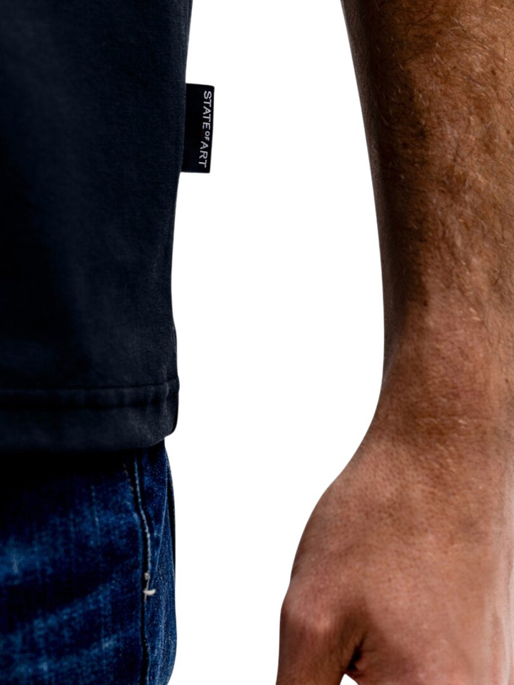 Donkerblauwe t-shirt met ronde hals State Of Art 