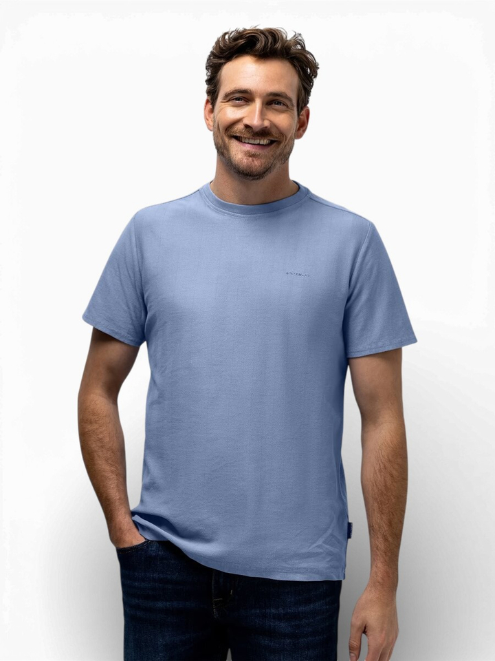 Lichtblauwe T-shirt met fijne structuur State Of Art 