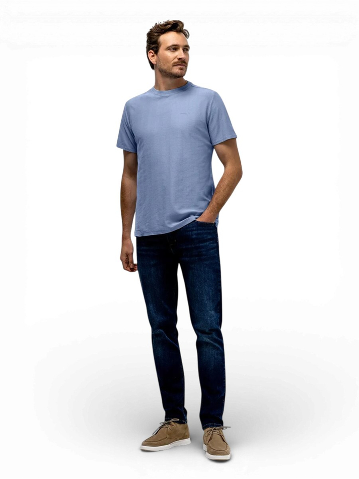 Lichtblauwe T-shirt met fijne structuur State Of Art 