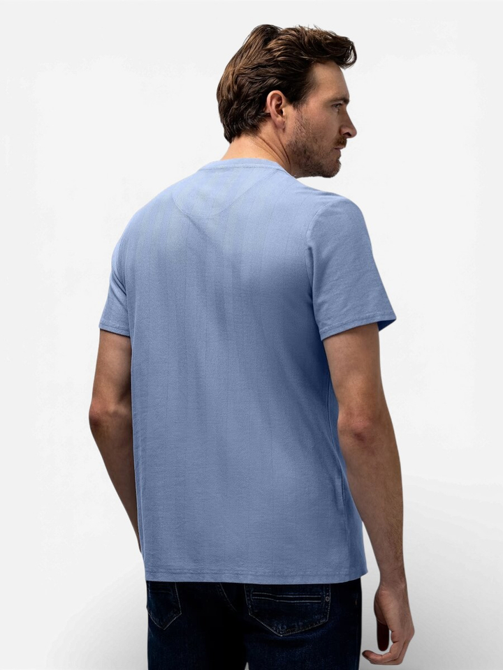 Lichtblauwe T-shirt met fijne structuur State Of Art 