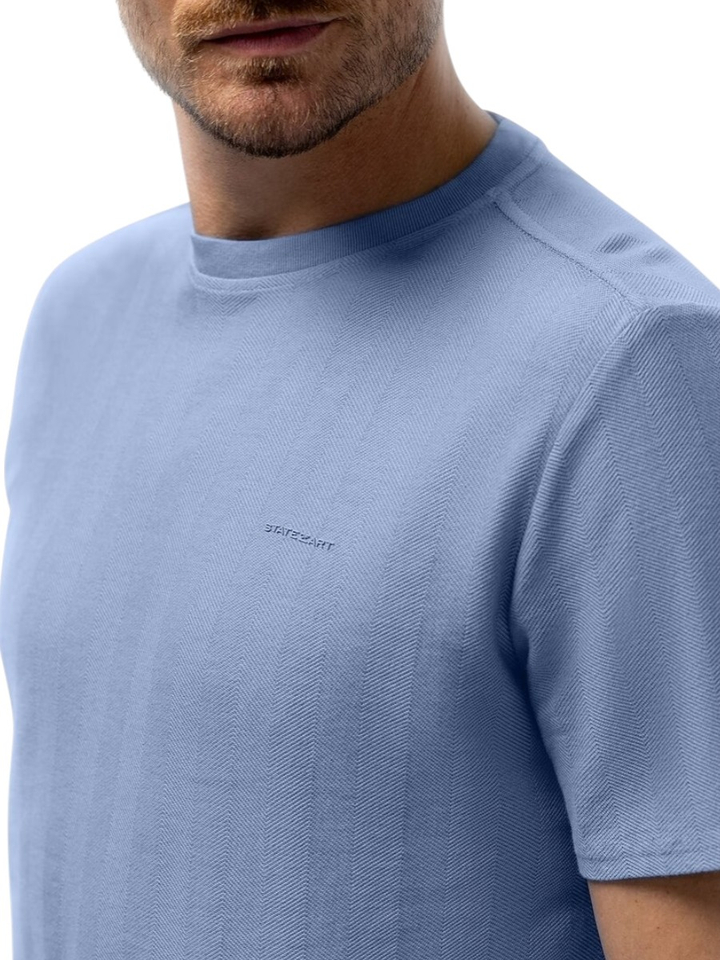 Lichtblauwe T-shirt met fijne structuur State Of Art 
