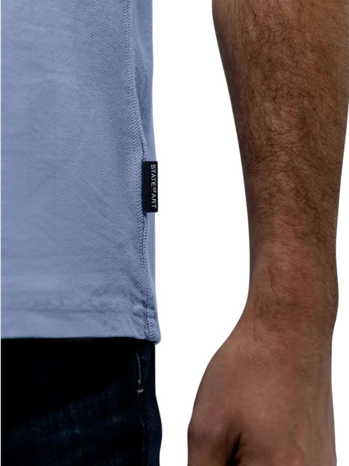 Lichtblauwe T-shirt met fijne structuur State Of Art 